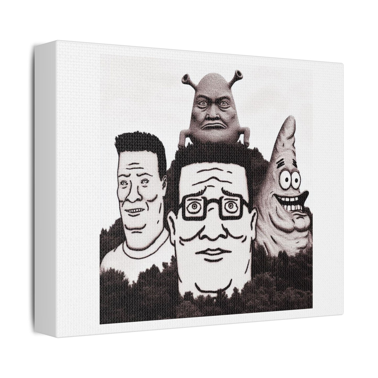 Mount Rushmore National Memorial, Funny Meme Art, Print on Canvas