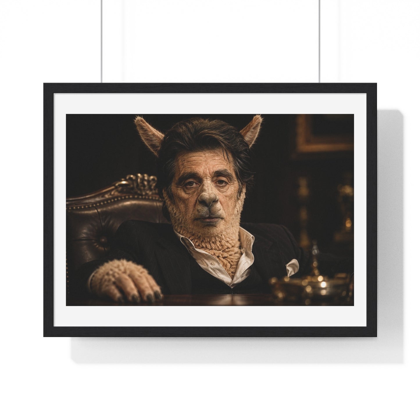 Alpaca Cino 'Designed by AI' Large Wall Art, Framed Print