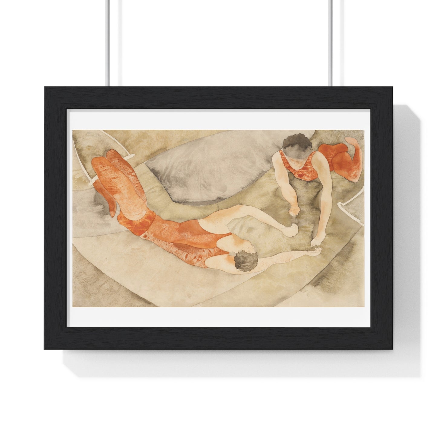 Two Trapeze Performers in Red by Charles Demuth (circa 1917) from the Original, Framed Art Print