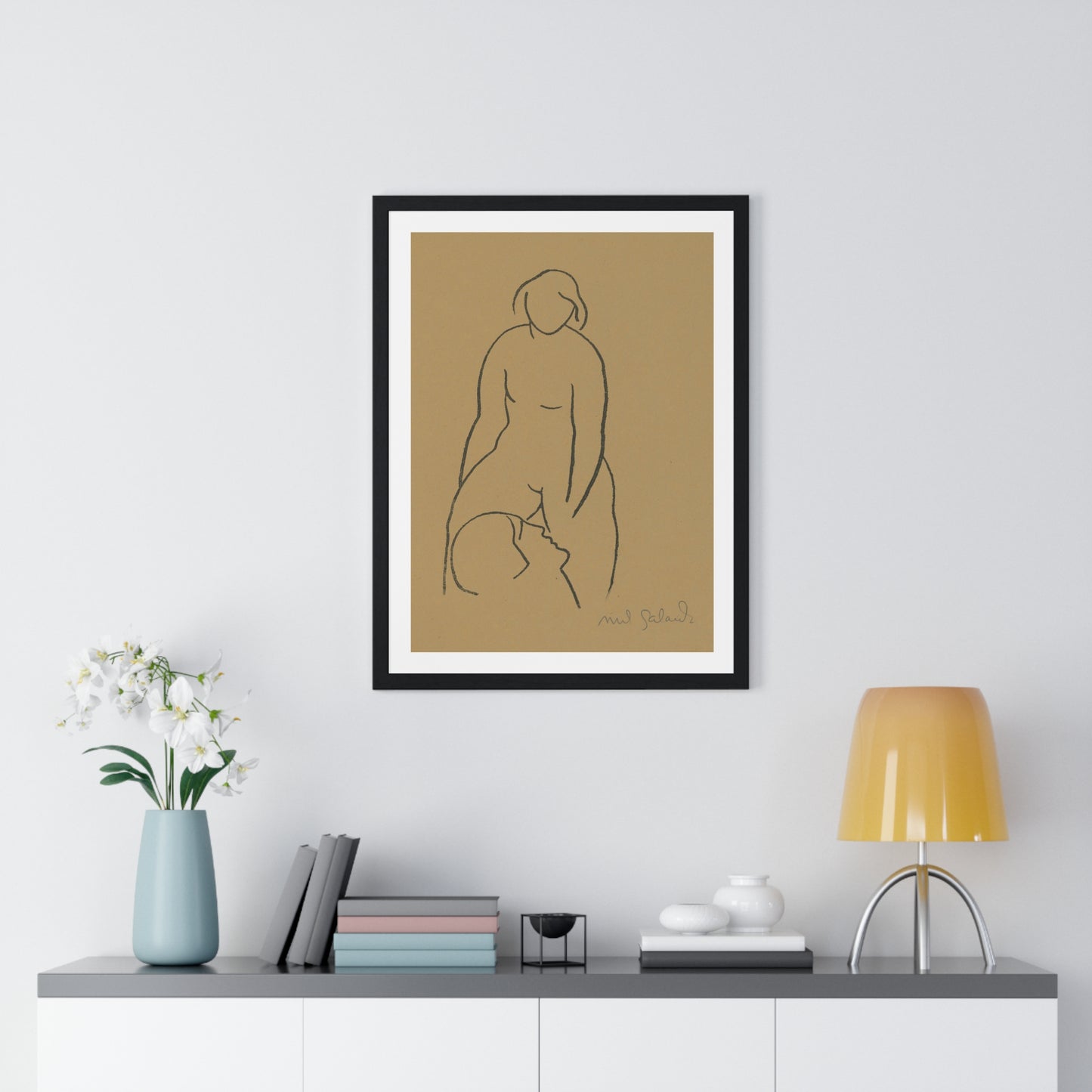 Lovers IV (1925) by Mikuláš Galanda, from the Original, Framed Art Print