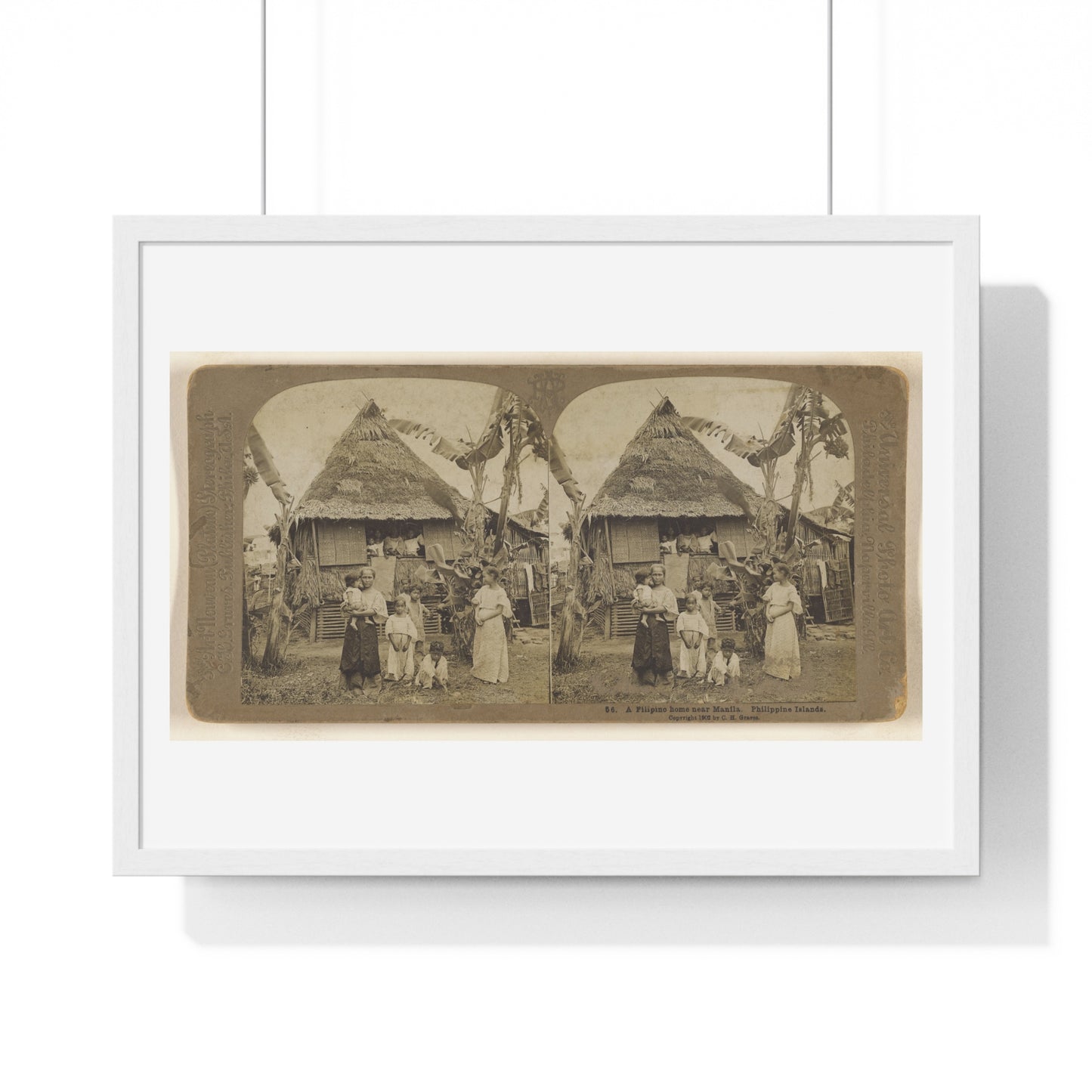 A Filipino Home Near Manila, Philippine Islands (1902) by Carleton H Graves, from the Original, Framed Print