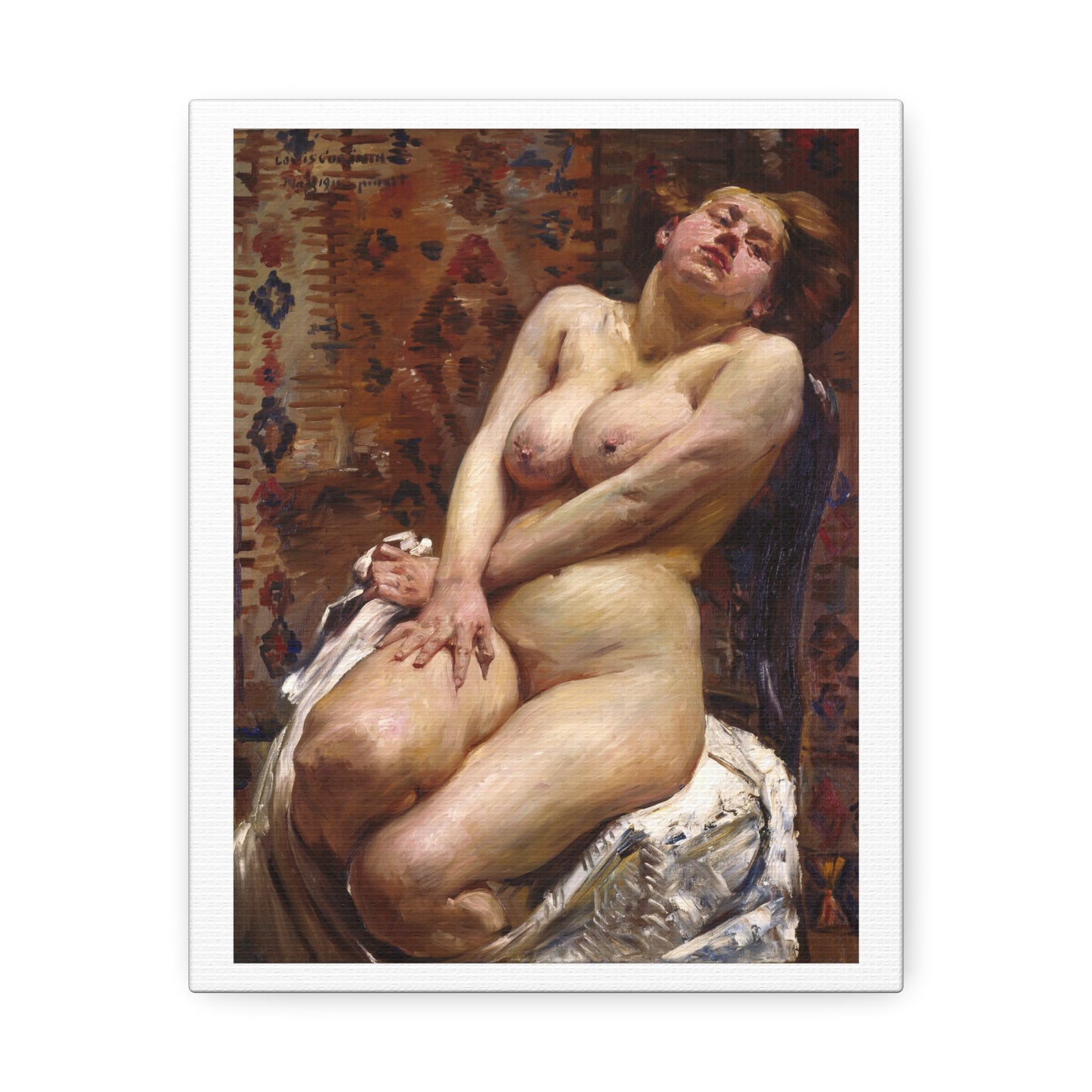 Nana, Female Nude (1911) by Lovis Corinth, from the Original, Art Print on Satin Canvas