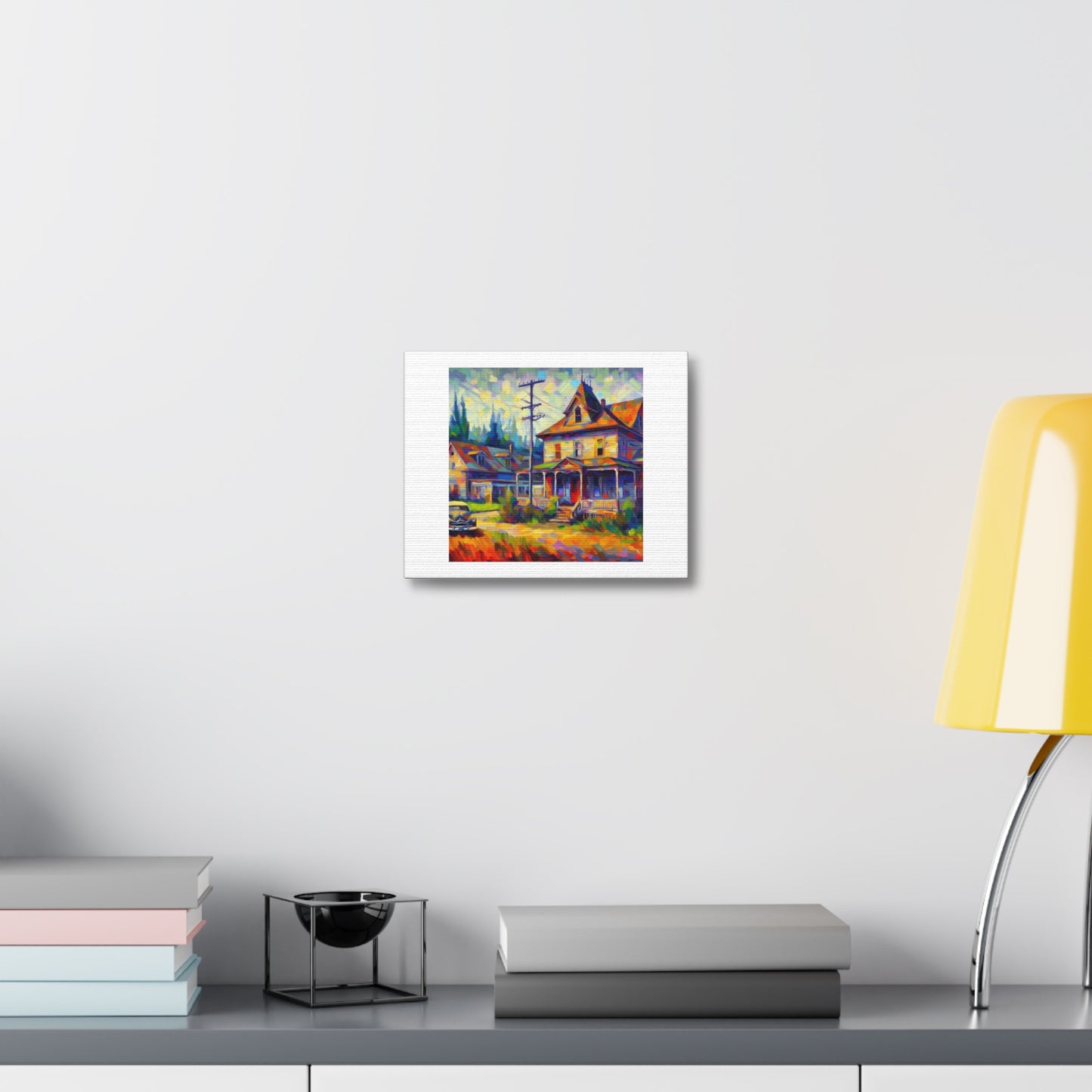 Painting of Abandoned Bates Motel in the Style of Fauvism 'Designed by AI' Art Print on Canvas