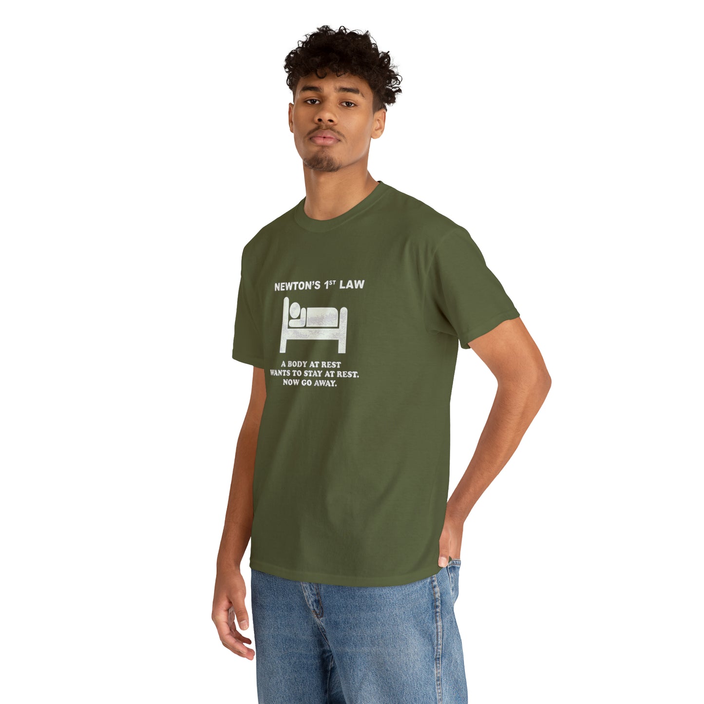 Isaac Newton's First Law of Motion Funny T-Shirt