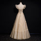 Women's Champagne Lightweight Luxury Brocade Corset Evening Gown