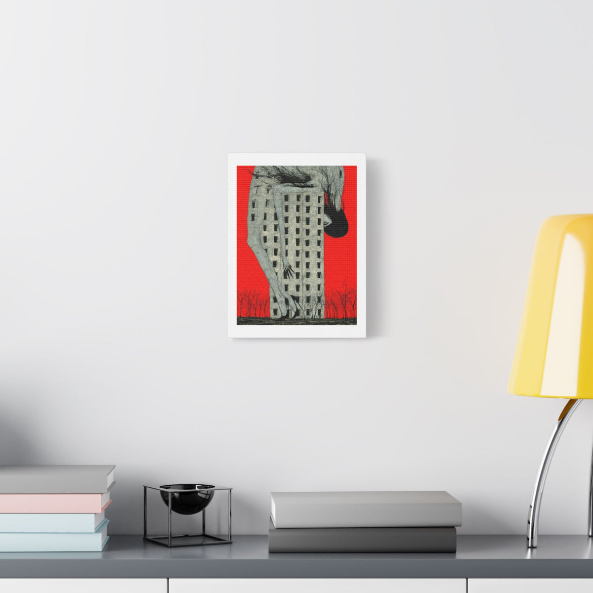 Tower, Neo-Surrealism, Art Print on Satin Canvas, Stretched
