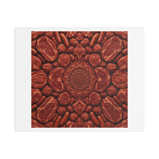 Meat Kaleidoscope 'Designed by AI', Art Print on Canvas