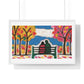 Couple on a Park Bench Fuzzy Felt Art 'Designed by AI' Framed Print