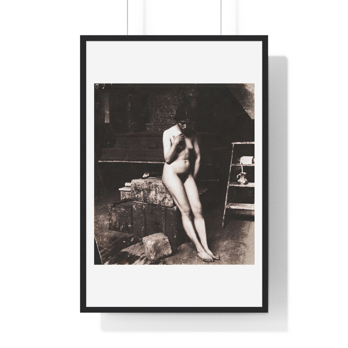 Vintage Nude Photography 'Nude d'Antino' (1891) by Paolo Michetti, from the Original, Framed Art Print