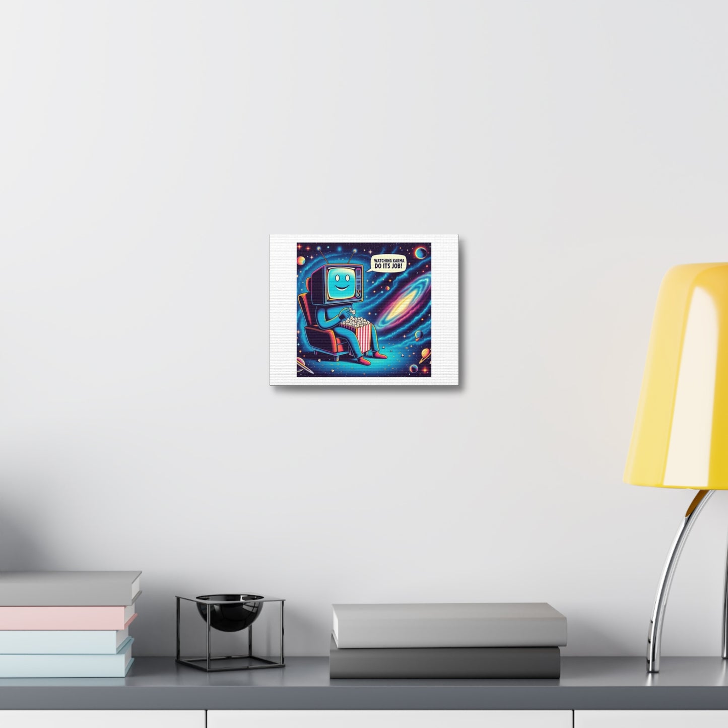 Watching Karma Do Its Job! Art Print 'Designed by AI' on Canvas