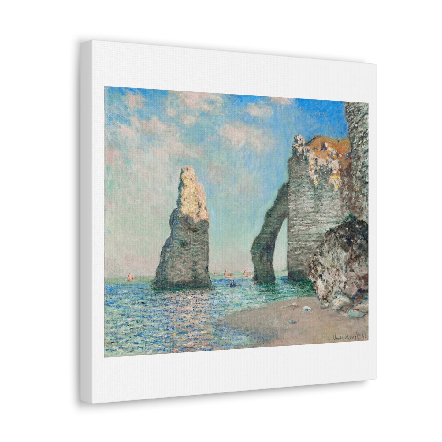 The Cliffs at Étretat (1885) by Claude Monet, from the Original, Art Print on Canvas