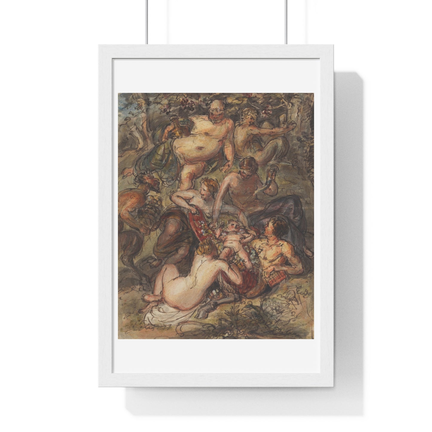 Scene of a Bacchanalia by Robert and/or Mary Smirke, from the Original Art Print on Canvas