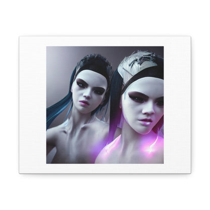 Realistic Ninja Femme Fatale Sisters 'Designed by AI' Art Print on Canvas