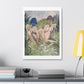 Two Girls in the Reeds, from the Original, Art Print on Canvas