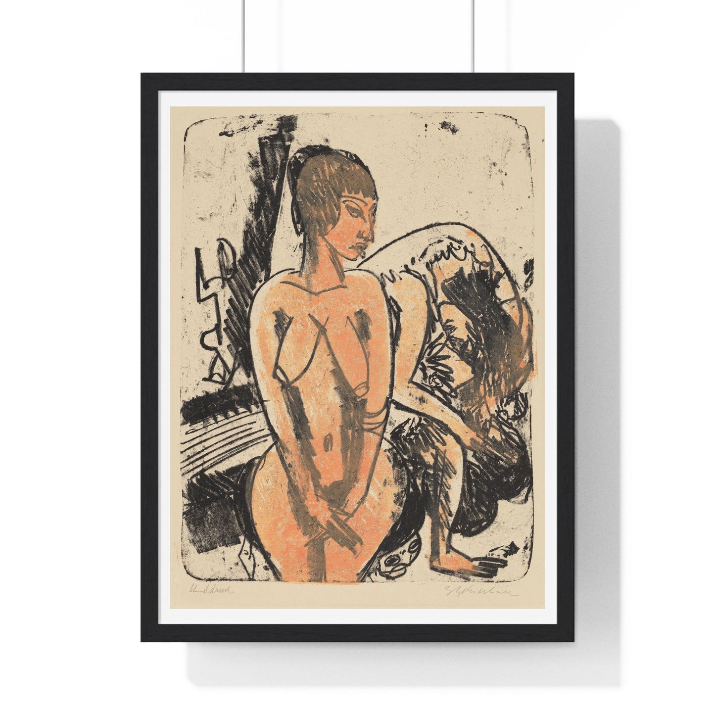 Two Women 'Zwei Frauen' (1914) by Ernst Ludwig Kirchner, from the Original, Framed Art Print