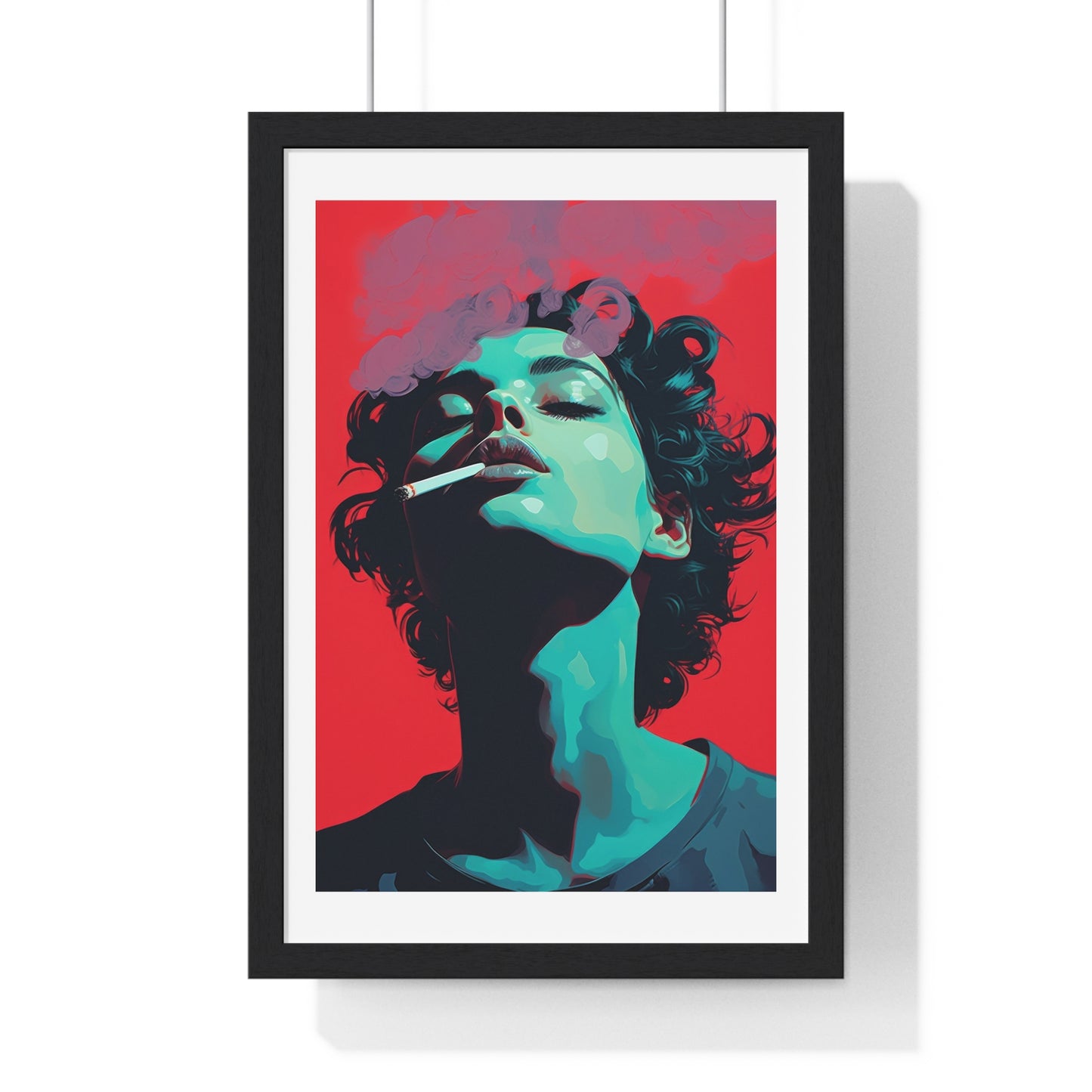 Teenager Art Portrait 'Designed by AI' Wooden Framed Print