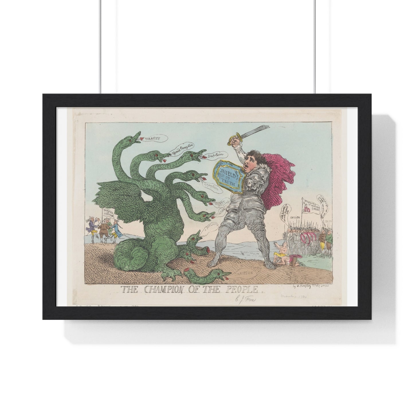 The Champion of the People (1784) by Thomas Rowlandson, from the Original, Framed Art Print