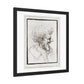 Caricature of a Man with Bushy Hair (circa 1495) by Leonardo da Vinci from the Original, Wooden Framed Print