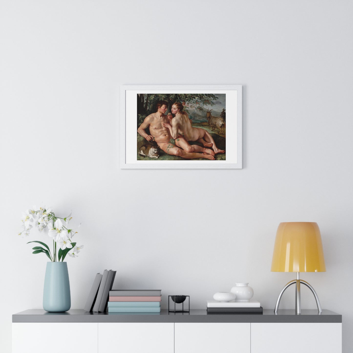 The Fall of Man (1616) by Hendrick Goltzius, from the Original, Framed Print