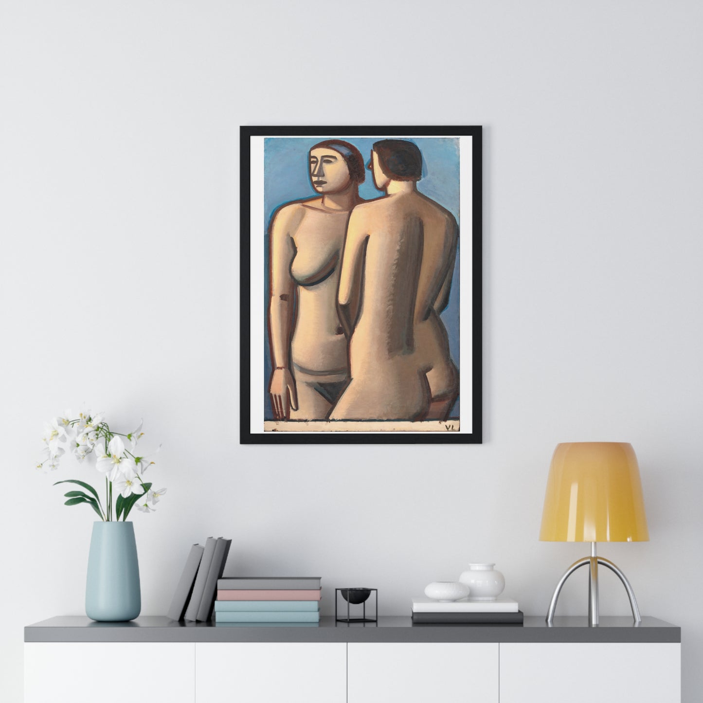 Two Female Nudes (1927) by Vilhelm Lundstrøm, from the Original, Framed Art Print