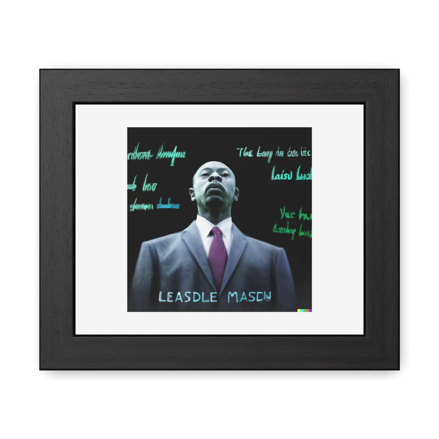 The Leaders Must be Human Digital Art 'Designed by AI' Wooden Framed Print