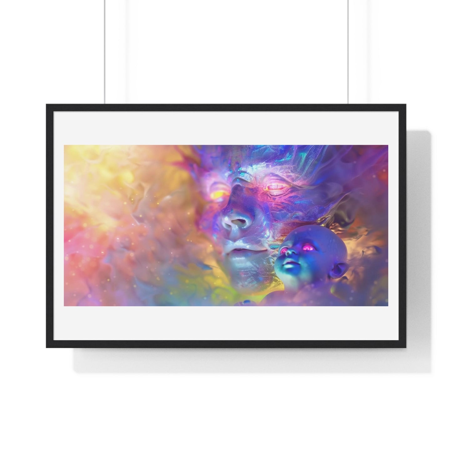 Faces of Ecstasy in Art 'Designed by AI, Framed Art Print