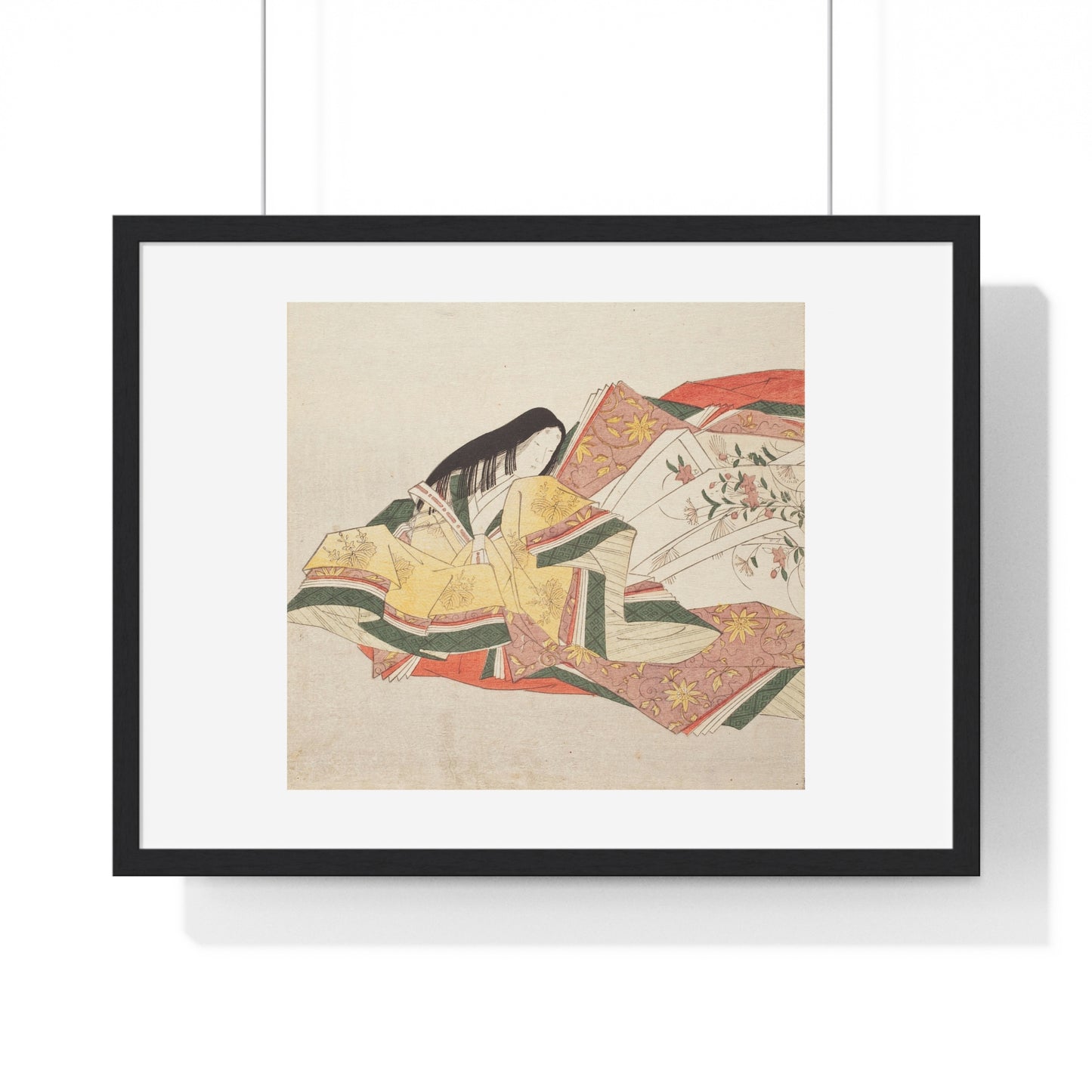 Poetess (1801) by Chobunsai Eishi from the Original, Framed Art Print