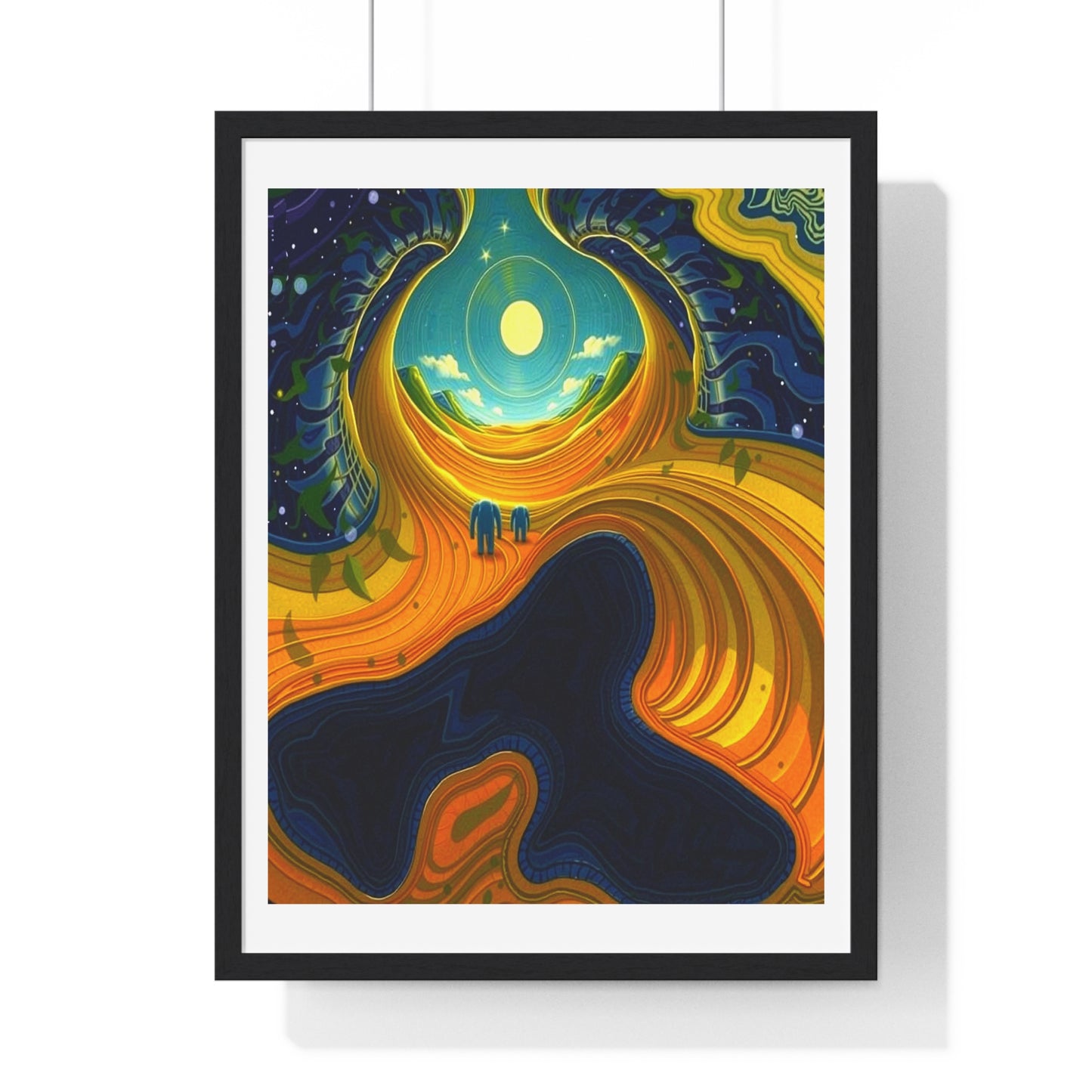 Approaching the Event Horizon, Abstract Art 'Designed by AI' Framed Print