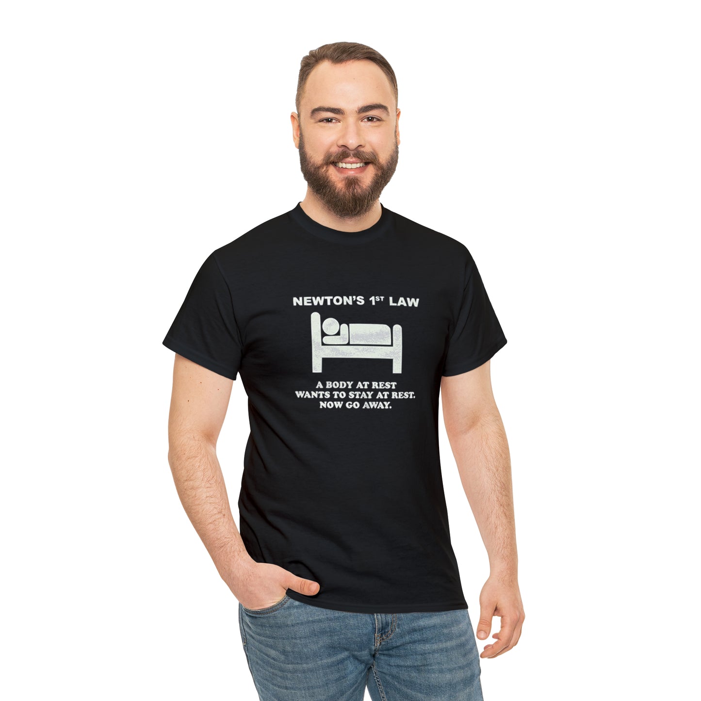 Isaac Newton's First Law of Motion Funny T-Shirt