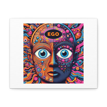 Starve the Ego Feed the Soul Psychedelic Art Print 'Designed by AI' on Satin Canvas