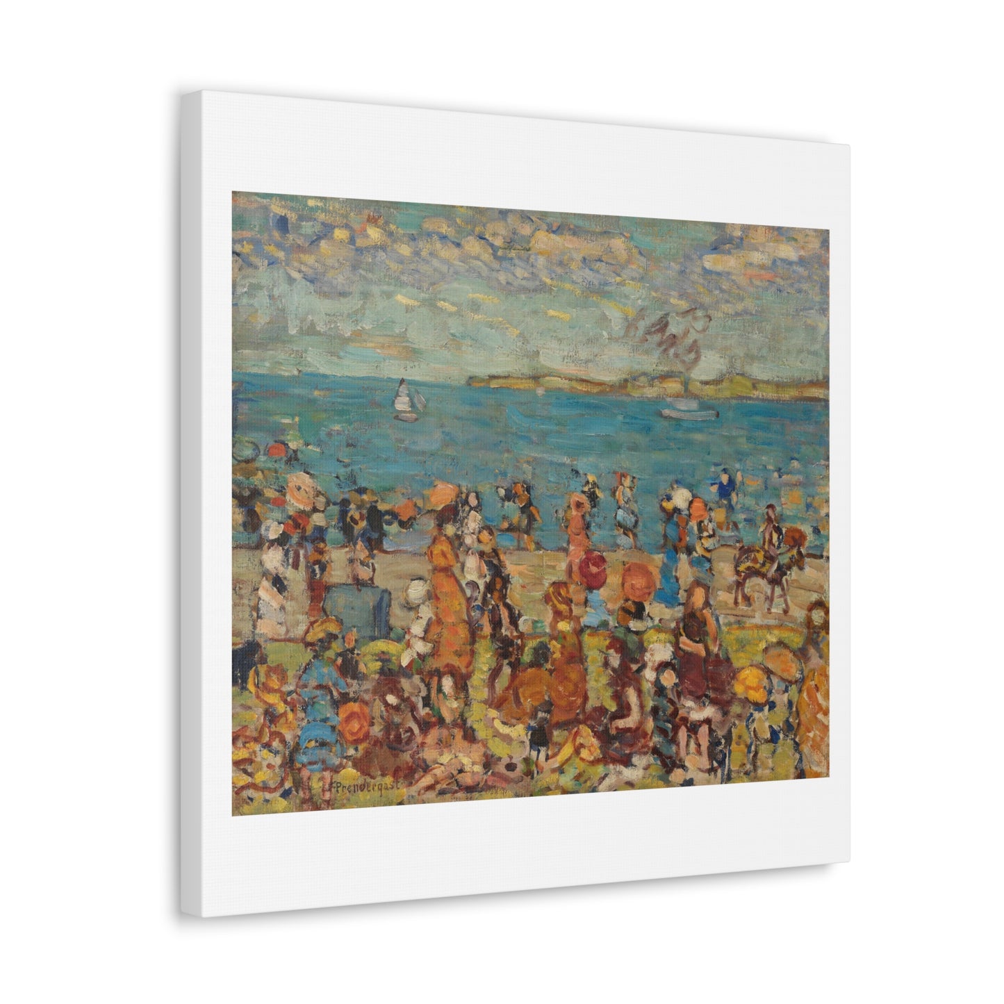 Beach Scene (1910-1913) by Maurice Brazil Prendergast, Art Print from the Original on Canvas