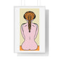 Woman From the Rear, Pencil Sketch 'Designed by AI', Framed Art Print