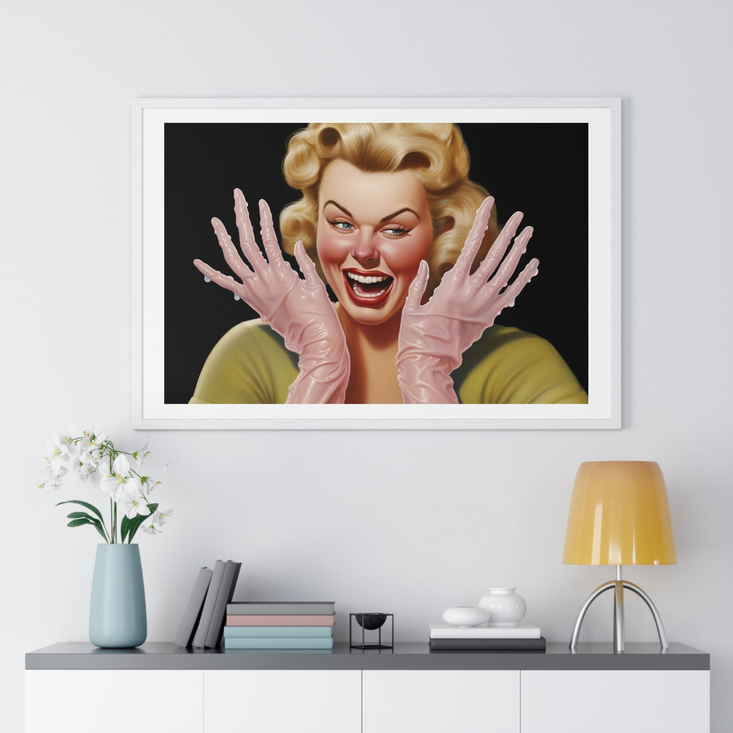 Hands That Do Dishes, Americana Art 'Designed by AI' Framed Print