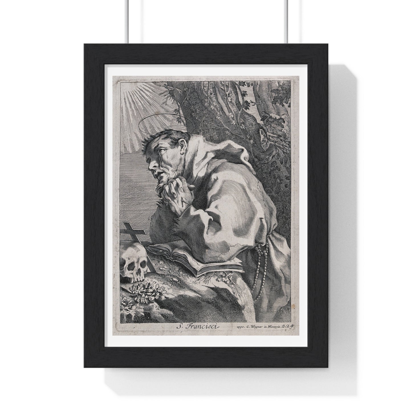 Saint Francis of Assisi in Ecstasy, from the Original Etching, Framed Art Print