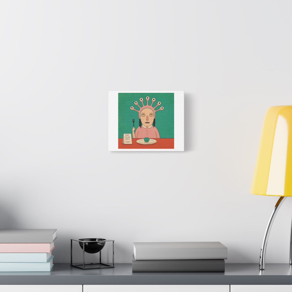 Today Feeling Empty, Cartoon Art Print on Canvas