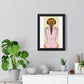 Woman From the Rear, Pencil Sketch 'Designed by AI', Framed Art Print