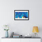 Cosmic Cityscape at Sunset 'Designed by AI', Framed Art Print