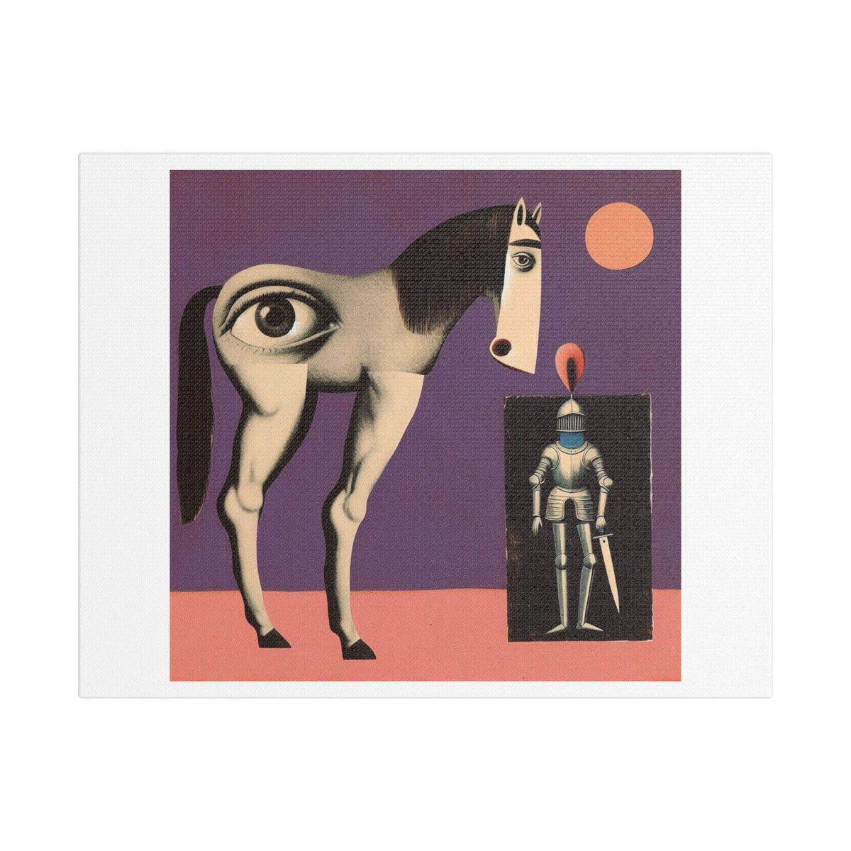 Surreal Horse and Knight Stretched Canvas Wall Art