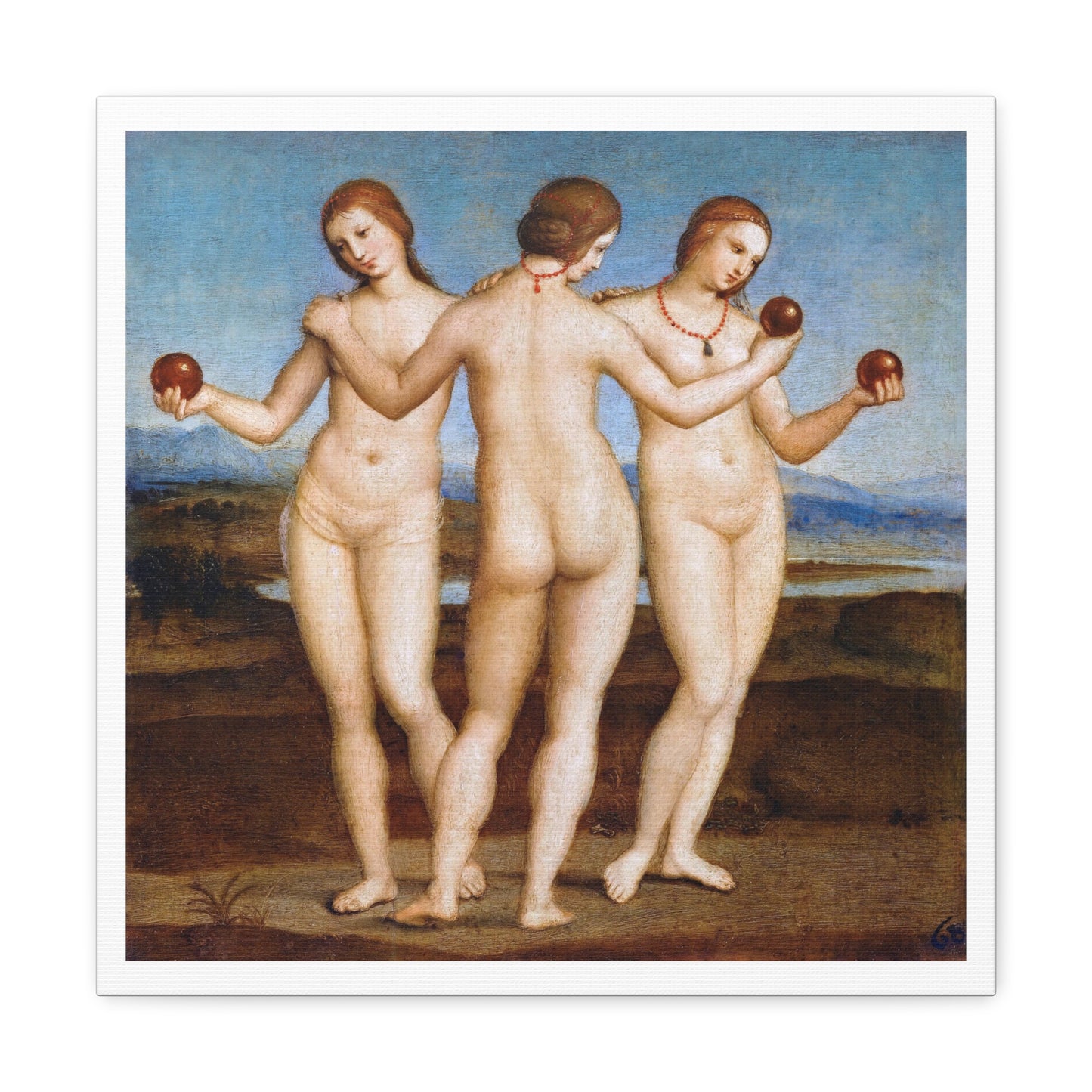 The Three Graces (1504) by Raphael, Canvas Art Print from the Original