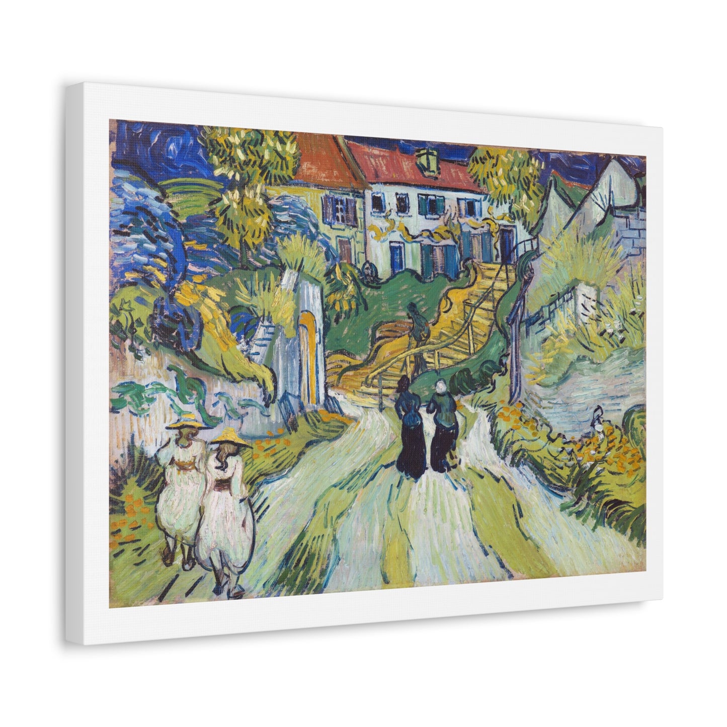 Stairway at Auvers (1890) by Vincent van Gogh, Art Print from the Original on Canvas