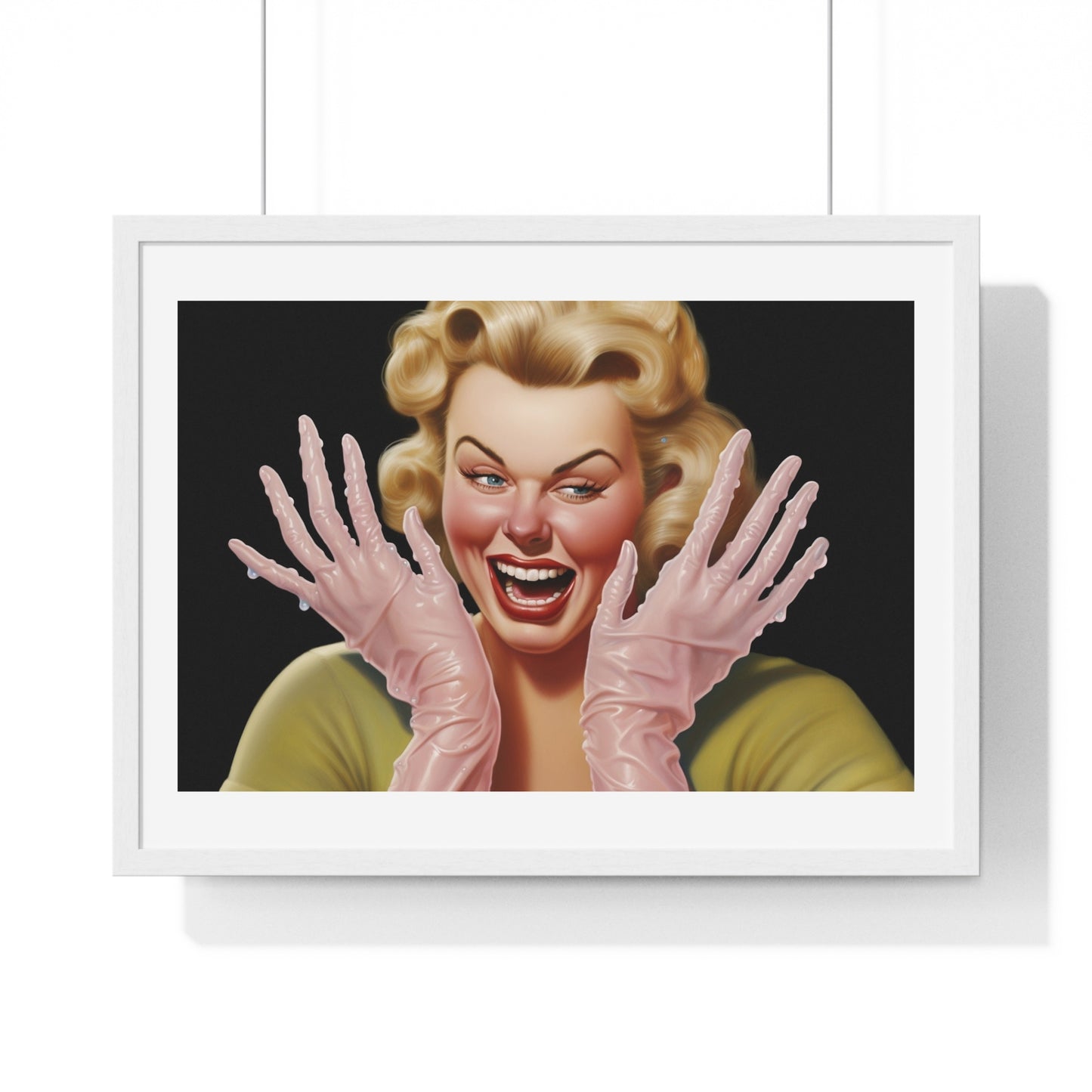 Hands That Do Dishes, Americana Art 'Designed by AI' Framed Print