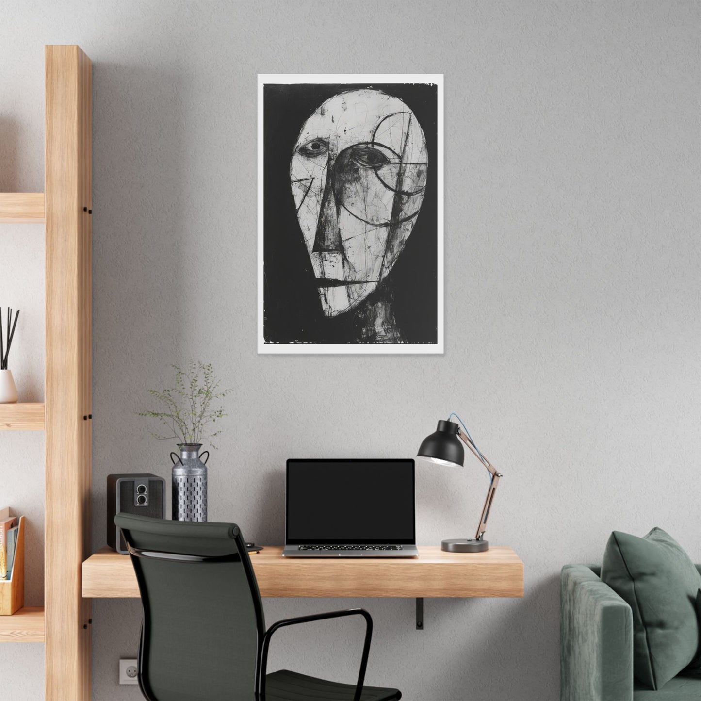 Brutalist Portrait Art 'Designed by AI' Canvas Art Print