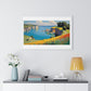 Cornish Harbour in Springtime 'Designed by AI' Framed Art Print