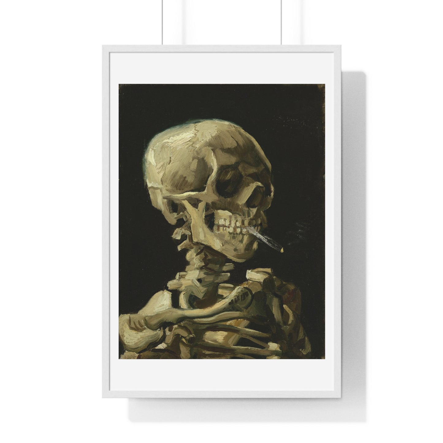 Head of a Skeleton with a Burning Cigarette (1886) by Vincent van Gogh, from the Original, Framed Print