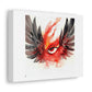 Ink and Red Aquarelle Painting of Phoenix Wings, With a Fiery Eye in the Middle 'Designed by AI' Print on Canvas