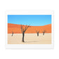 Dead Tree on Desert Illustration, Art Print on Satin Canvas