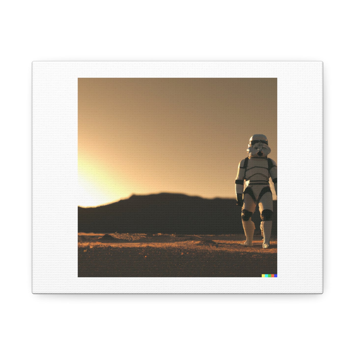 Star Wars Storm Trooper in the Desert Dramatic Lighting digital art 'Designed by AI' on Canvas