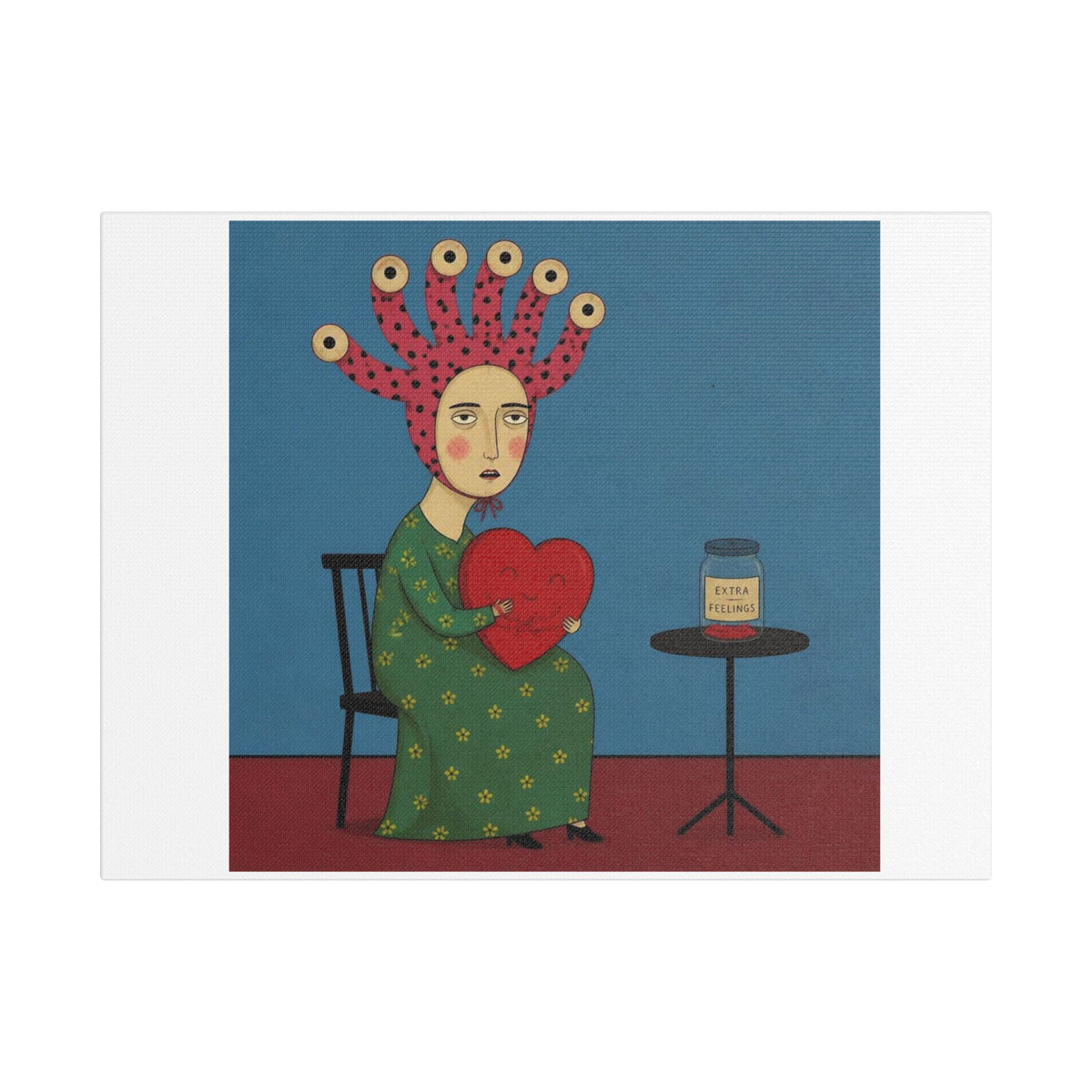 Extra Feelings, Cartoon Art Print on Canvas