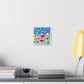 Bouncing Boxes, Cartoon Art 'Designed by AI' Canvas Art Print