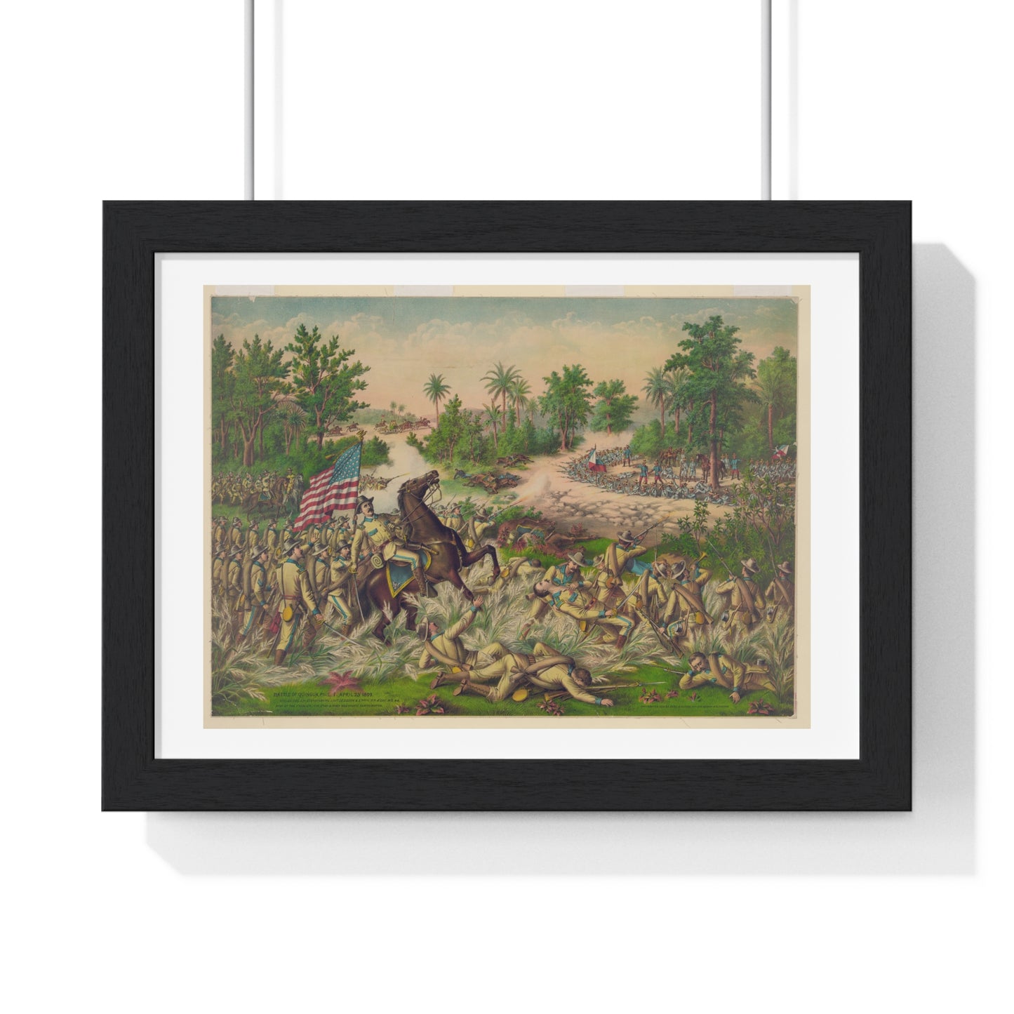 Battle of Quingua, Philippines, 23 April 1899, Kurz & Allison, from the Original, Framed Art Print